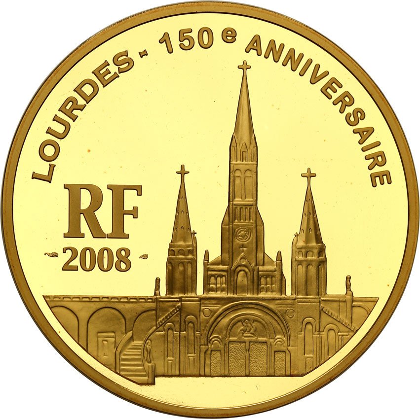 Francja. 100 Euro 2008 Lourdes - Jan Paweł II